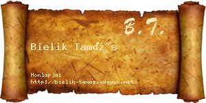 Bielik Tamás névjegykártya
